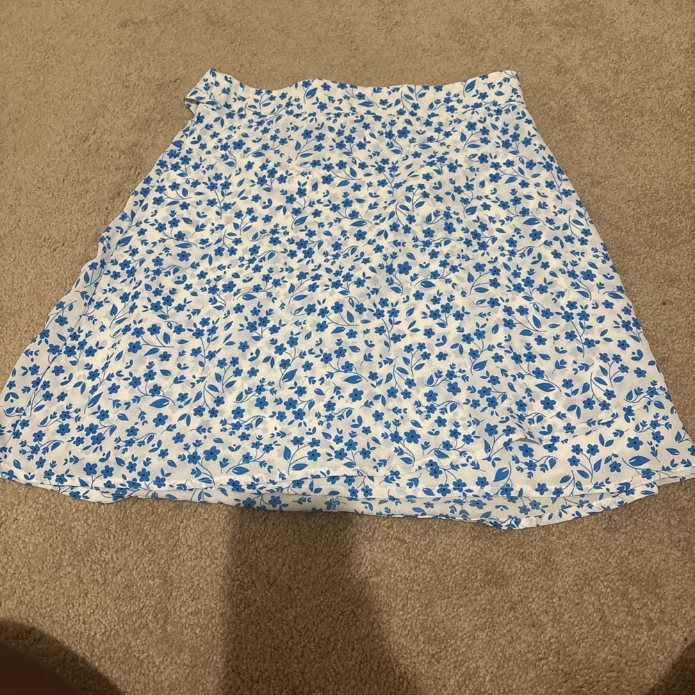 Floral Blue and White Women's Skirt